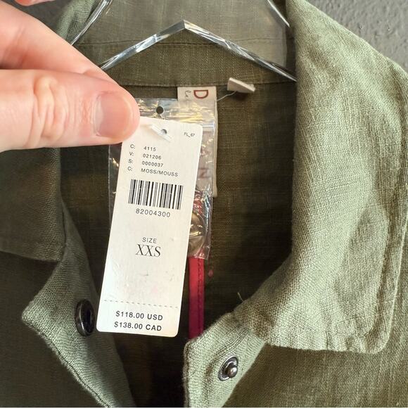 Anthropologie Dolan NWT 100% Linen Crop Utility Jacket Size XXS - Picture 5 of 8